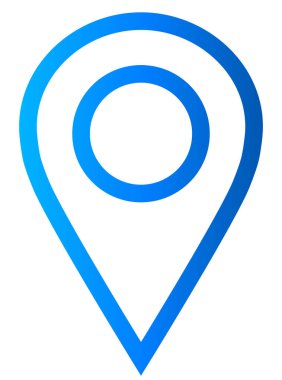 PIN noktası - Mavi degrade özetlenen, izole - vektör çizim