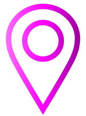 PIN noktası - mor degrade özetlenen, izole - vektör çizim