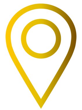 PIN noktası - altın gradyan özetlenen, izole - vektör çizim