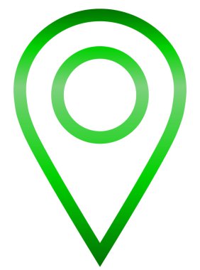 PIN noktası - yeşil degrade özetlenen, izole - vektör çizim