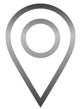 PIN noktası - ana hatlarıyla, orta gri degrade izole - vektör çizim