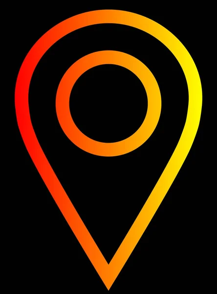 Pin Point Žluté Oranžové Červené Gradient Teplé Světlo Nastínil Izolovaných — Stockový vektor