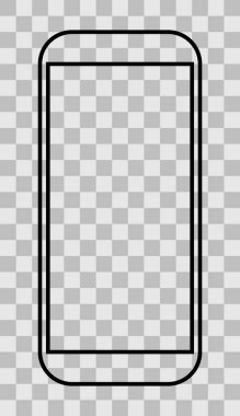 Akıllı telefon simgesi simgesi - siyah basit ana hatlarıyla, izole - vektör çizim