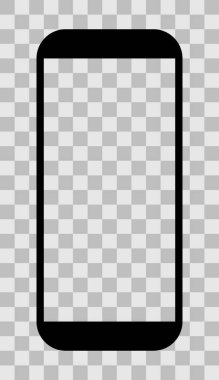 Akıllı telefon simgesini işaret - siyah, basit, yalıtılmış - vektör çizim