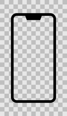 Akıllı telefon simgesini işaret - siyah, çentik, çerçeve-az, izole basit - illüstrasyon vektör