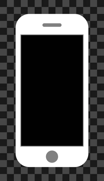 Smartphone Symbol Weiß Mit Ausgeschaltetem Schwarzen Bildschirm Isoliert Vektordarstellung — Stockvektor