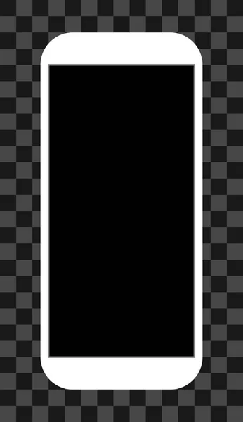 Icono Del Teléfono Inteligente Blanco Con Pantalla Negra Apagada Aislado — Vector de stock