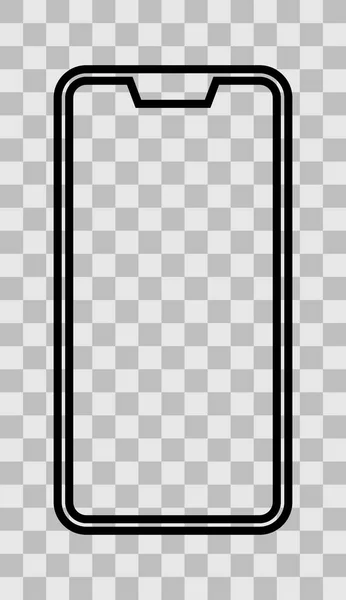 Символ Піктограми Смартфона Чорний Простий Викладений Виїмкою Рамок Ізольований Векторні — стоковий вектор