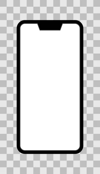 Akıllı Telefon Simgesi Ile Siyah Beyaz Ekran Çentik Çerçeve Izole — Stok Vektör