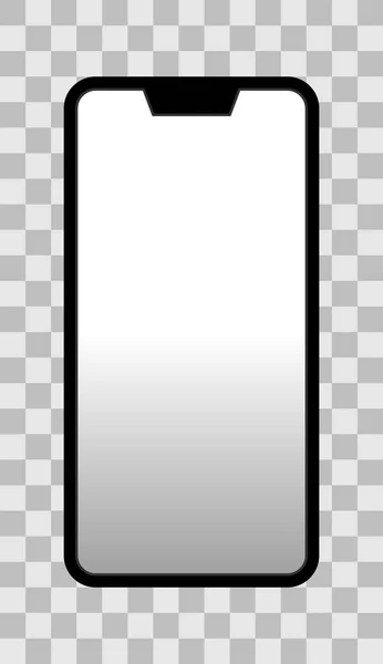 Ícone Smartphone Preto Com Ligado Tela Gradiente Branco Com Entalhe —  Vetores de Stock