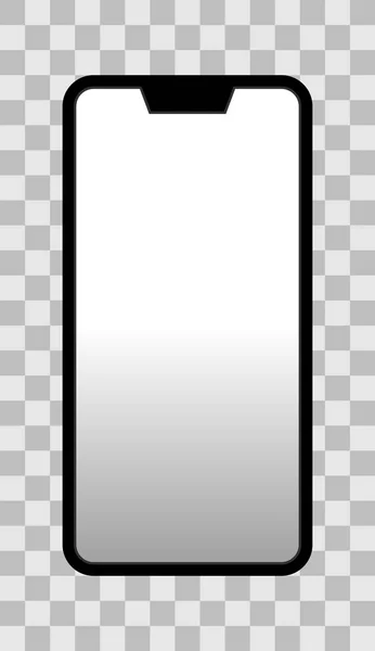 Піктограма Смартфона Чорний Увімкненим Екраном Білого Градієнта Виїмкою Рамок Ізольований — стоковий вектор