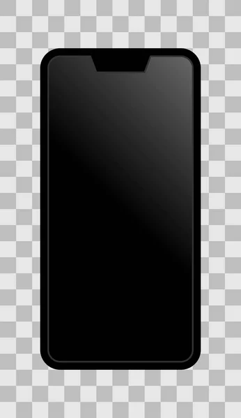 Smartphone Icon Black Turned Black Gradient Screen Notch Bezel Less — Stock Vector