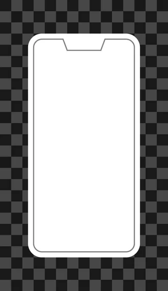 Значок Смартфона Белый Включенным Белым Экраном Выемкой Безеля Изолированный Векторная — стоковый вектор
