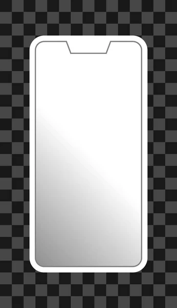 Ikony Smartphone Bílá Obrátil Bílém Přechodu Obrazovce Zářezem Bez Rámečku — Stockový vektor