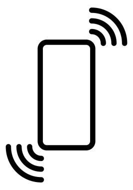 Dalgalar sembol simge - siyah basit düz - vektör çizim ile Smartphone