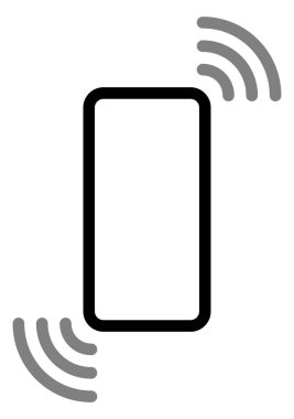 Dalgalar sembol simge - siyah gri basit düz - vektör çizim ile Smartphone