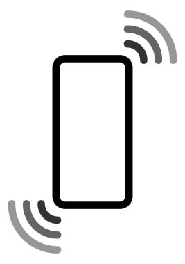 Dalgalar sembol simge - siyah gri basit düz - vektör çizim ile Smartphone