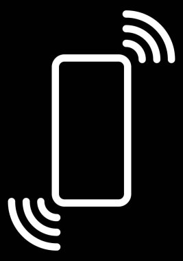 Dalgalar sembol simge - beyaz basit düz - vektör çizim ile Smartphone