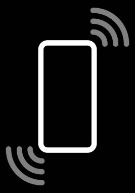 Dalgalar sembol simge - beyaz gri basit düz - vektör çizim ile Smartphone
