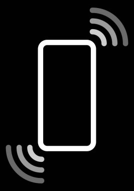 Dalgalar sembol simge - beyaz gri basit düz - vektör çizim ile Smartphone