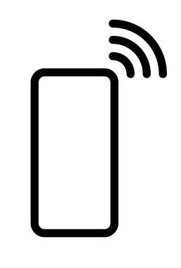 Dalgalar sembol simge - siyah basit düz - vektör çizim ile Smartphone