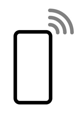 Dalgalar sembol simge - siyah gri basit düz - vektör çizim ile Smartphone