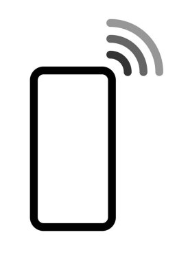 Dalgalar sembol simge - siyah gri basit düz - vektör çizim ile Smartphone