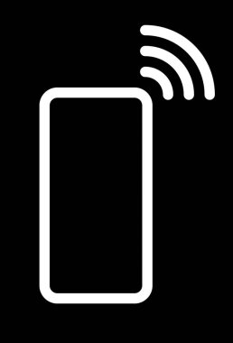 Dalgalar sembol simge - beyaz basit düz - vektör çizim ile Smartphone