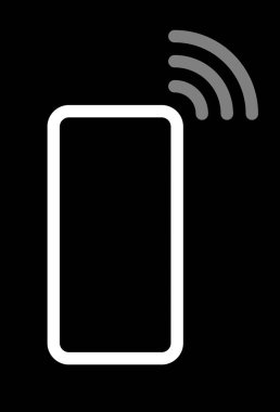 Dalgalar sembol simge - beyaz gri basit düz - vektör çizim ile Smartphone
