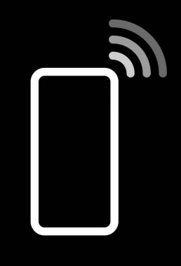 Dalgalar sembol simge - beyaz gri basit düz - vektör çizim ile Smartphone