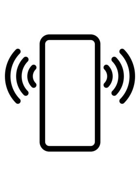 Dalgalar sembol simge - siyah basit düz - vektör çizim ile Smartphone