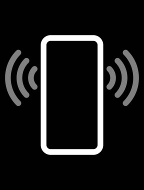 Dalgalar sembol simge - beyaz gri basit düz - vektör çizim ile Smartphone