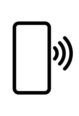 Dalgalar sembol simge - siyah basit düz - vektör çizim ile Smartphone