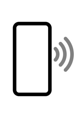 Dalgalar sembol simge - siyah gri basit düz - vektör çizim ile Smartphone