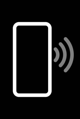 Dalgalar sembol simge - beyaz gri basit düz - vektör çizim ile Smartphone