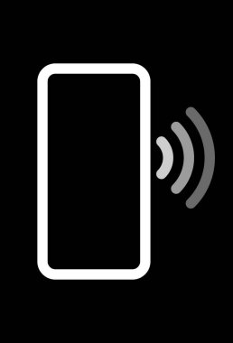 Dalgalar sembol simge - beyaz gri basit düz - vektör çizim ile Smartphone