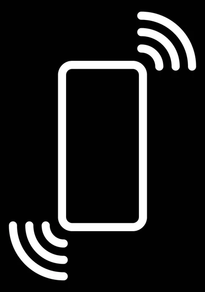 Smartphone Val Hullámok Szimbólum Ikon Fehér Egyszerű Lapos Vektor Illusztráció — Stock Vector