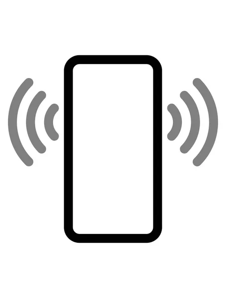 Smartphone Val Hullámok Szimbólum Ikon Fekete Szürke Egyszerű Lapos Vektor — Stock Vector