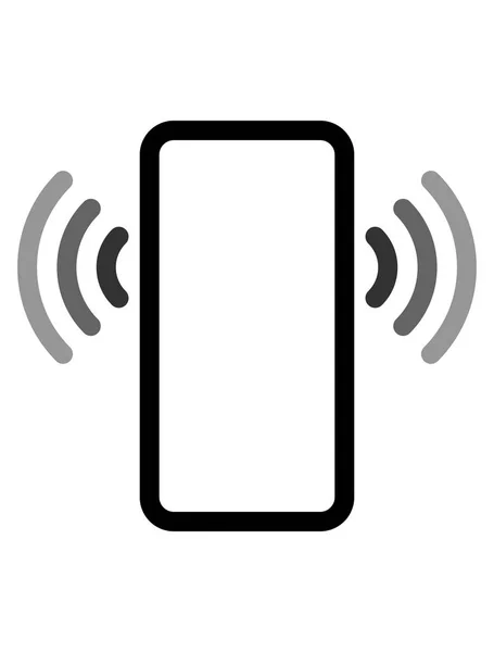 Smartphone Val Hullámok Szimbólum Ikon Fekete Szürke Egyszerű Lapos Vektor — Stock Vector