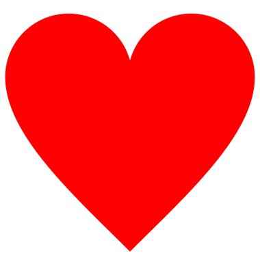 İzole kalp sembol simge - basit, kırmızı - vektör çizim