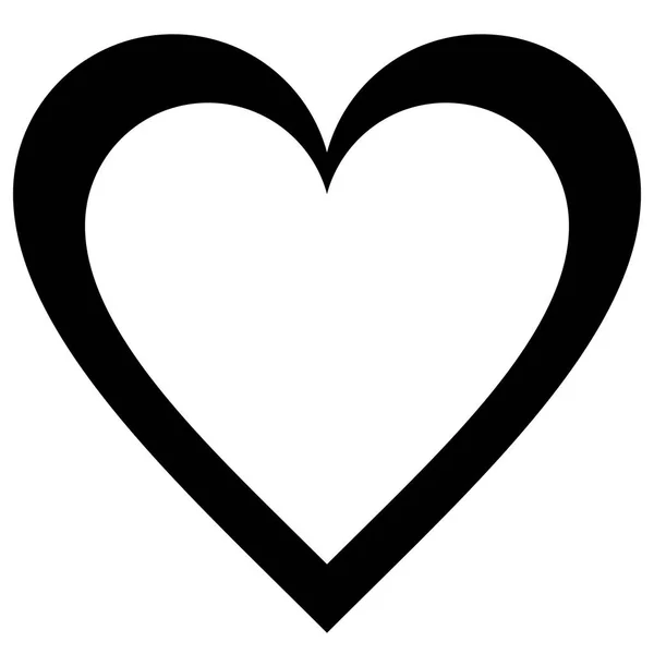 Herz Symbol Symbol Schwarz Einfach Umrissen Isoliert Vektorillustration — Stockvektor