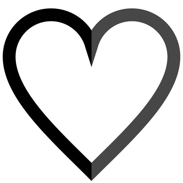 Herz Symbol Symbol Schwarz Einfach Umrissen Isoliert Vektorillustration — Stockvektor