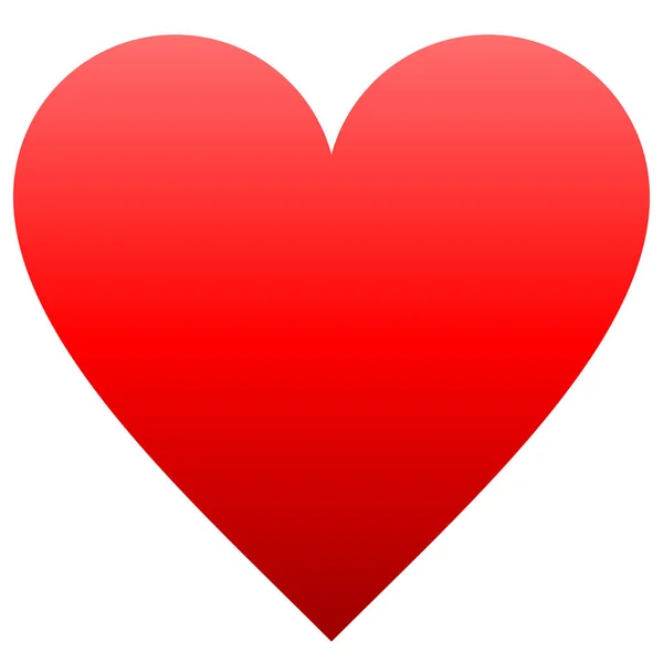Kalp Sembol Simge Kırmızı Degrade Izole Illüstrasyon Vektör — Stok Vektör