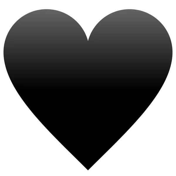 Icono Del Símbolo Del Corazón Gradiente Negro Aislado Ilustración Vectorial — Vector de stock