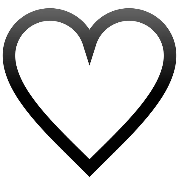 Herz Symbol Symbol Schwarz Umrandeter Verlauf Isoliert Vektorillustration — Stockvektor