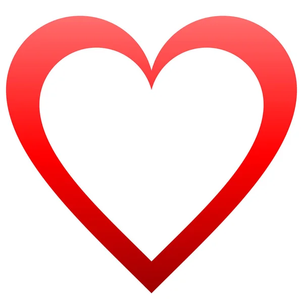 Kalp Simgesi Simgesi Kırmızı Özetlenen Degrade Izole Illüstrasyon Vektör — Stok Vektör