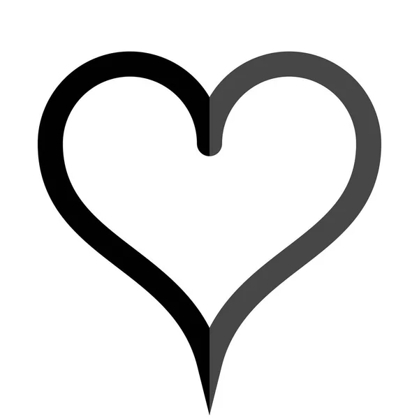 Heart Symbol Icon Black Simple Outlined Isolated Vector Illustration — Stock Vector