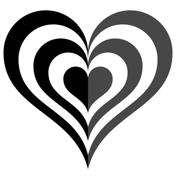 Значок Символу Серця Чорний Простий Ізольований Векторні Ілюстрації — стоковий вектор