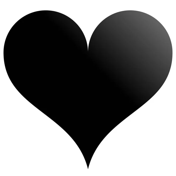Serce Symbol Ikonę Czarny Gradient Białym Tle Ilustracja Wektorowa — Wektor stockowy