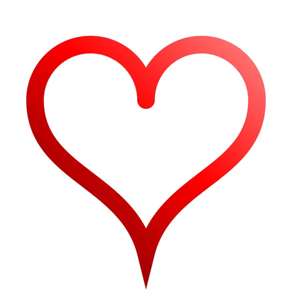 Kalp Simgesi Simgesi Kırmızı Özetlenen Degrade Izole Illüstrasyon Vektör — Stok Vektör